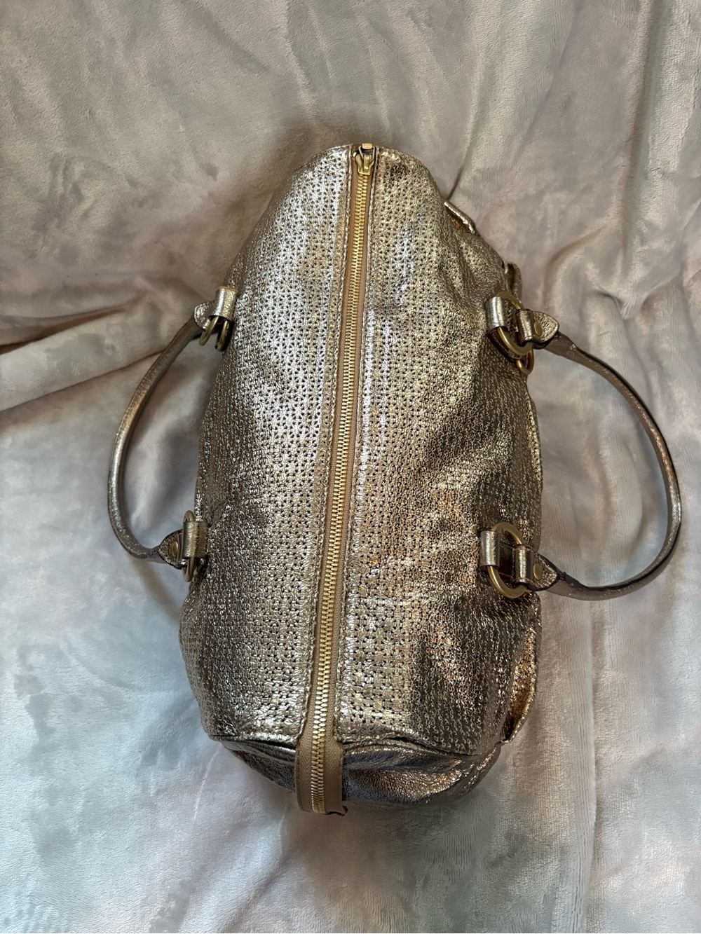 Castellari Milano Metallic Gold Leather Shoulder Bag - Vintage Y2K - Picture 3 of 8
